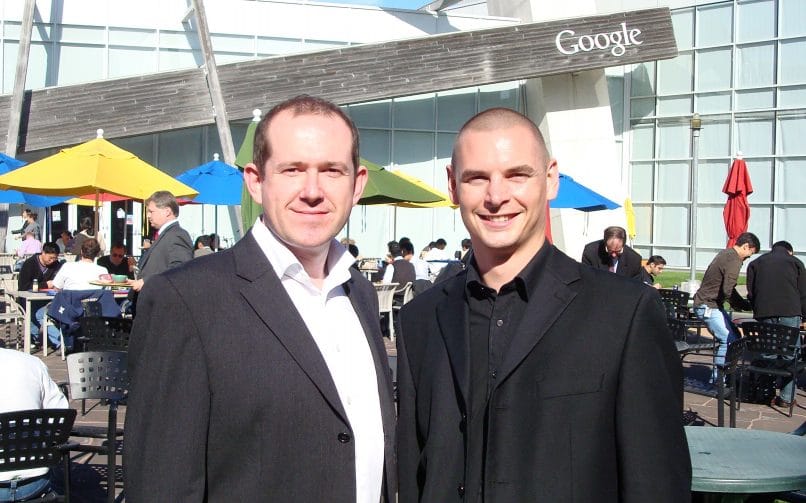 Our founders at Google's headquarters.